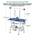 thumbnail image 2 of Noaman 36 Inch Foldable Dog Grooming Table with Adjustable Arm, Noose & Non-Slip Surface, Blue, 2 of 7