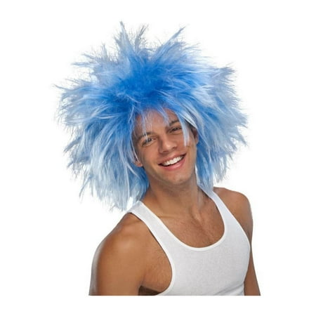 Funky Punk Wig - Blue - Adult Costume Accessory (Best Wigs For Round Faces)