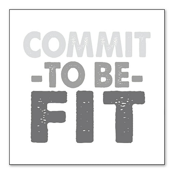 DistinctInk Custom Bumper Sticker - 4" x 4" Decorative Decal - White Background - Commit To Be Fit