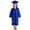 czb# Blue7, variant on Unisex Girls Boys Graduation Cap Gown Long Sleeve Solid Color Full Zip Up Pleated V-Neck Loose Fit Relaxed Oversized Long Robe With Pockets Tassel Classic Clothes Outfits,Black,3-4 Years