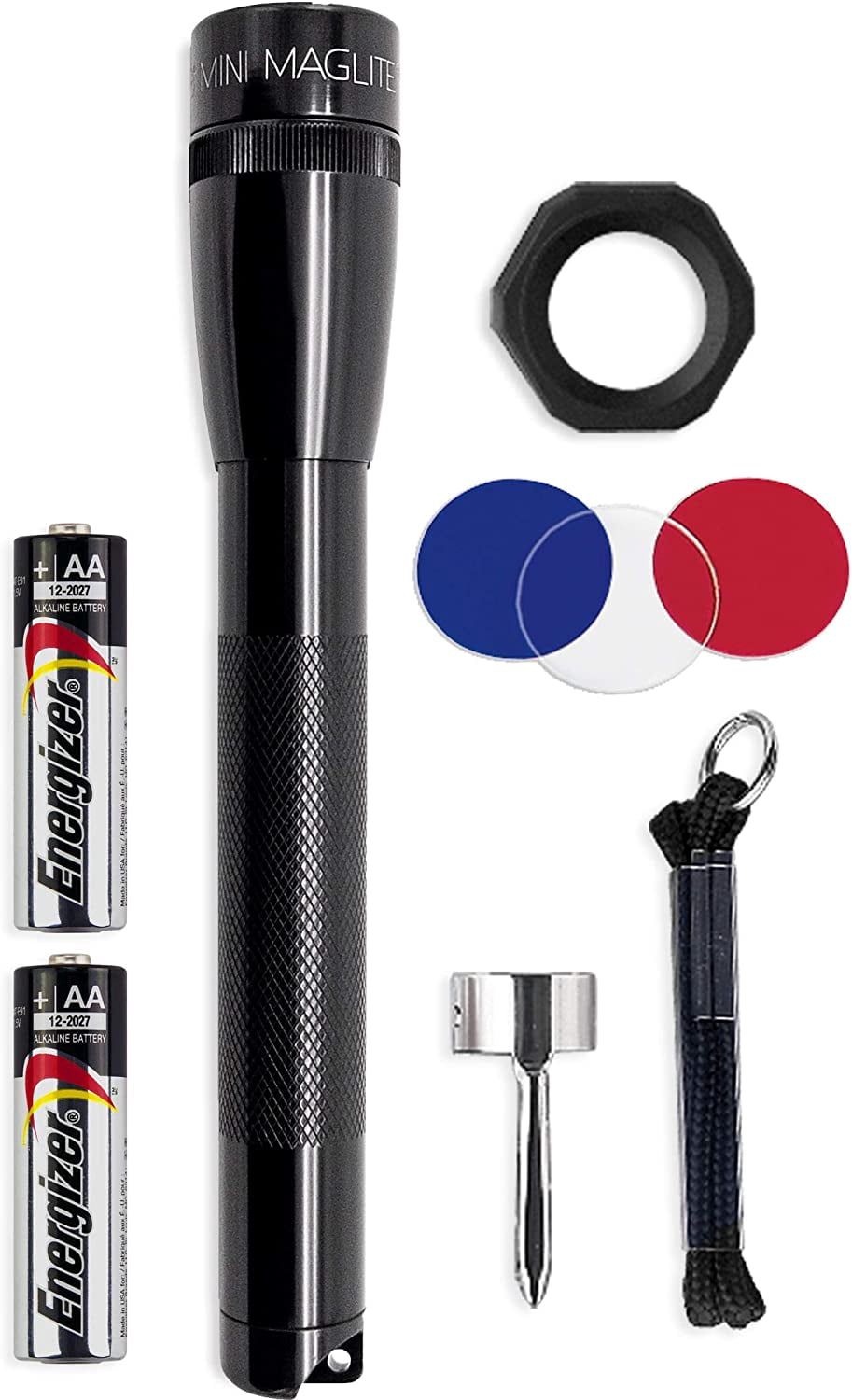 Maglite Mini Maglite LED Flashlight - 3 Watt, 2 AA Battery, Includes Holster