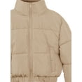 thumbnail image 3 of A2Y Women's Cropped Zipper Puffer Jacket Khaki L, 3 of 4