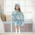 thumbnail image 7 of FORMRS Wearable Blanket Hoodie with Sleeves for Kids Cozy Flannel Sweatshirt, Cartoon Easter Bunnies, 7 of 7