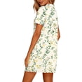 thumbnail image 6 of ZHYou Short Sleeve Nightgowns for Women Plus Size Button Down Sleepwear Sleep Shirts Soft Comfy Cute Printed Pajama Dresses Multicolor L, 6 of 7