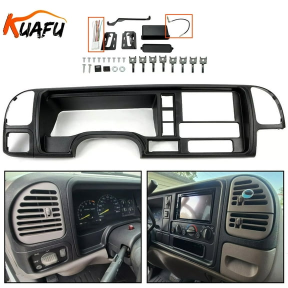 FOR 1995-2002 GMC FULL-SIZE TRUCKS/SUVS VEHICLES DOUBLE DIN DASH KIT BLACK