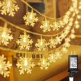 thumbnail image 1 of 100 LED Christmas Snowflake Lights  32ft Snowflake Fairy String Lights Indoor  8 Modes Plug in Christmas String Lights  Waterproof  Light for Christmas Decorations   Tree  New Year(White), 1 of 13