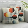 thumbnail image 3 of Shiartex Mid Century Cushion Cases Abstract Moon Pillow Covers, Geometry Striped Throw Pillow Covers  White Aesthetic Cushion Covers, Retro Minimalism Modern Art Cushion Cases 12x12in, 3 of 5