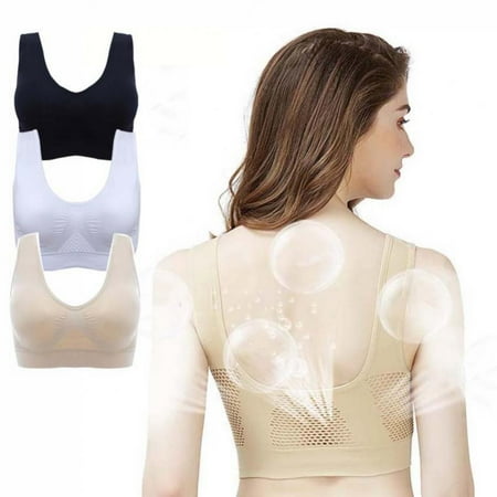 

3PCS Women Plus Size Wirefree Leisure Bras Soft Breathable Intimate Underwear M to 6XL