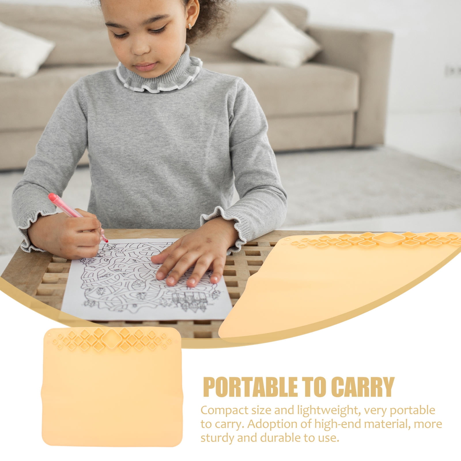 OUNONA Khaki Silicone Craft Mat Non-Stick Painting Sheet for Art Projects 1 Set and Easy to Clean