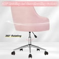 thumbnail image 4 of ENJOYOU Office Chair Velvet Modern Upholstered Desk Chair Mid-Back Task Chair Height Adjustable Armchair Shell Shape Computer Chair Comfy Chair for Bedroom, 4 of 6