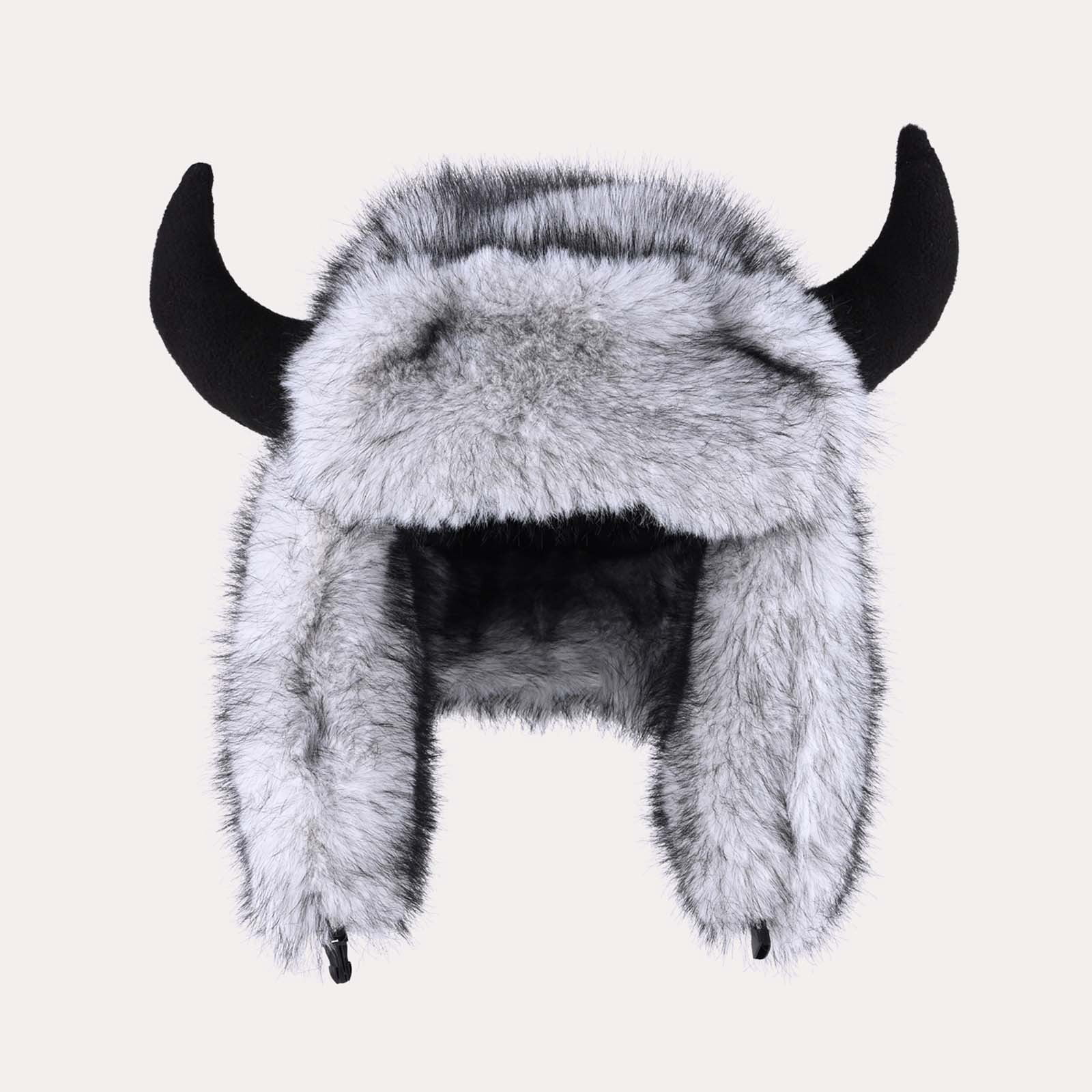 Kalauyu Men Hat Winter Russian Hat with Faux Fur Earflap Hat Windproof for Skiing