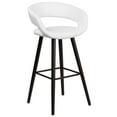 thumbnail image 2 of Flash Furniture Brynn Series 29'' High Contemporary Cappuccino Wood Barstool in White Vinyl, 2 of 12