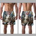 thumbnail image 3 of luoweisi Men's Beach Shorts Quick Dry Swim Trunks with Mesh Lining Easter Rabbit S, 3 of 5