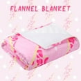 thumbnail image 3 of Preppy Throw Blanket Pink Smile Face Blanket Cute Flannel Soft Blanket Plush Fuzzy Pink Blanket Preppy Bedding Stuff for Dormitory Living Room 50" x 60"(Leopard Lightning), 3 of 6