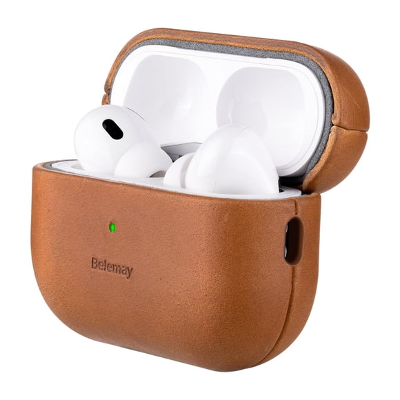 Funda para AirPods Pro 2nd Gen Belemay Crazy Horse Leather Tan