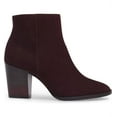 thumbnail image 3 of Klub Nico Bellerie Wine Tapered High Block Heel Rounded Toe Zipper Ankle Boots (Wine, 9), 3 of 4
