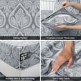 thumbnail image 5 of Lux Decor Queen 6 Piece Bed Sheet Set - Paisley Printed Microfiber Sheets, Ultra Soft, Deep Pocket, Wrinkle-Free, Breathable, OEKO-TEX Certified - Queen, Grey, 5 of 10