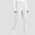 thumbnail image 2 of Fabrcox Scrub Pants for Women - Straight-Leg Cargo Pants with 3 Pockets, Elastic Band Scrub Pants ,White XL, 2 of 5