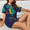 thumbnail image 5 of Yiaed Dinosau Space Explorer Print Short Sleeve Pajama Sets for Women Casual Crew Neck 2 Piece Lounge Sets Women's Short-Sleeved Pajama-Large, 5 of 5
