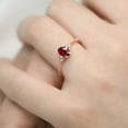 thumbnail image 3 of HeartsAndYou 1ct Natural Ruby Diamond Engagement Ring Pear Accent Trilogy 14k SOLID Rose Gold, 3 of 9