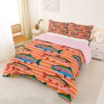 thumbnail image 3 of Manfei Whimsical Trout Full Size Comforter Sets, Cartoon Sea Animal Bedding Comforter Set, Orange Pink, Pink Reversible, 3pcs, 1 Comforter and 2 Pillowcases, 3 of 7