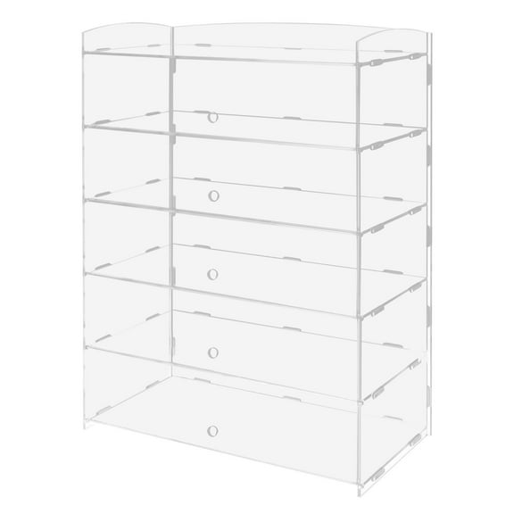 5 Layers Acrylic Display Case, Bakery Display Case 360° High Transparency, Pastry Display Case for Bakery, Convenience Store