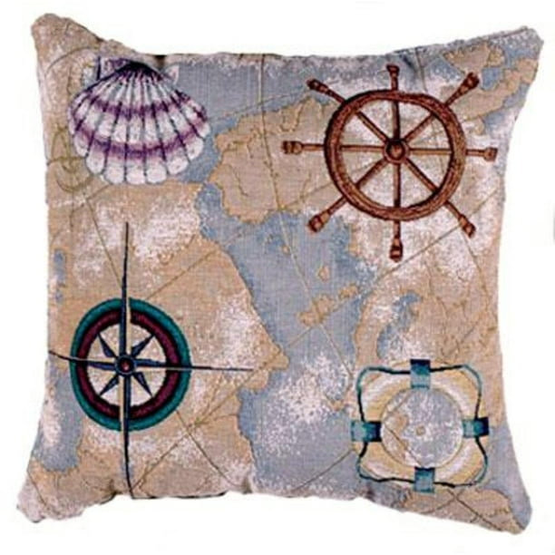Nautical Novelties Decorative Accent Throw Pillow 16" x 16" - Walmart.com - Walmart.com