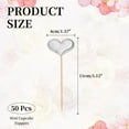 thumbnail image 2 of Uxcell Heart Cupcake Toppers Love Heart Cake Toppers Mini Cupcake Picks, Fit for Birthday Party Cake Decorations Silver, 2 of 7