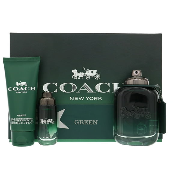 Coach New York Green Eau De Toilette 3 Pcs Gift Set For Men