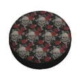 thumbnail image 3 of Easygdp Skull and Red Roses Automobile Tire Dust Cover, 14-17in Spare Tire Cover Universal Fit for Trailer, Car, Truck, SUV, Jeep - 14 inch, 3 of 9