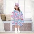 thumbnail image 6 of Wearable Blanket Hoodie for Peach Blossoms Flannel Hooded Blanket with Pockets and Sleeves Suitable, 6 of 7