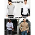 thumbnail image 4 of Men's Crew Neck Waffle-Knit Long Sleeve Thermal Shirts, 4 of 5