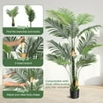 thumbnail image 4 of Danolapsi 6FT Fake Tropical Palm Plant, Artificial Golden Cane Palm Tree, Pre Potted Faux Greenry Plant for Indoor Outdoor Big House Living Room Outside Patio Office Home Decor, 4 of 7