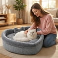 thumbnail image 4 of Cute Heart Shaped Dog Bed Kennel Love Nest Soft Cotton Velvet Warm Sleeping for Winter Summer, 4 of 8
