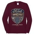 thumbnail image 2 of Wild Bobby, 1983 Vintage Distressed Ford Motors Legendary Power Cars and Trucks Mens Long Sleeve Shirt, Maroon, Medium, 2 of 3