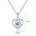 thumbnail image 3 of SFTING 925 Sterling Silver Heart Pendant Necklace Blue Zirconia with 18in Chain Gift for Women, 3 of 7