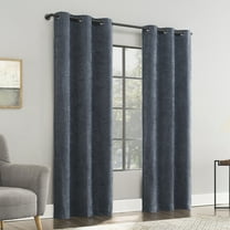 Sun Zero Isidora Velvet Magnetic Closure 100% Blackout Grommet Curtain Panel, 40"W x 84"L, Indigo Blue