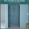 thumbnail image 3 of JERFIT 34 inch Frameless Bi-Fold Shower Door, 72H Tempered Glass, Matte Black, Space Saving Design for Small Bathrooms, Adjustable, 3 of 9
