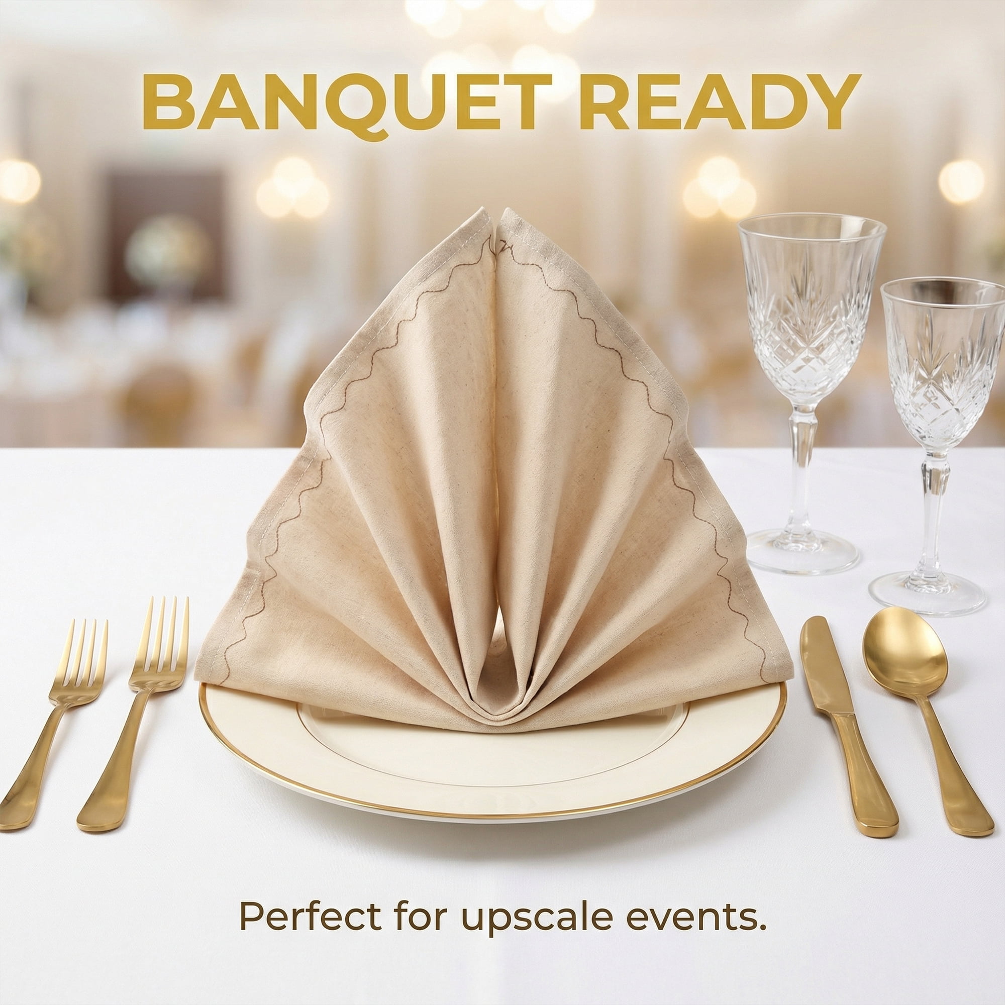Unique Bargains 6Pcs Cotton Reusable Events Cloth Napkins Light Gray 17x17inch