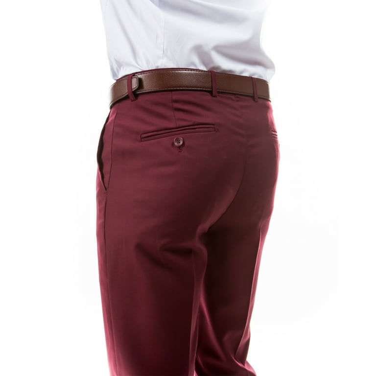 Men's 3-Pack of Burgundy Dress Pants by Azzuro Men's 3-Pack of Burgundy Dress Pants by Azzuro