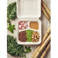 thumbnail image 5 of 9'' x 9'' x 3'' Sugar Cane Fibre Clamshell 3 Compartments ( White ) 100% Compostable 200Pack, 5 of 5