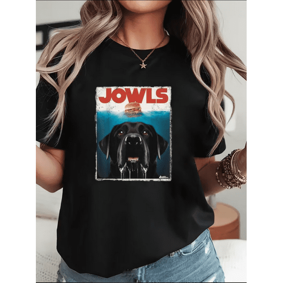 Funny Black Lab Jowls Labrador Retriever Mom Dad Pet Owner Gift Unisex T-Shirt, , up to Size 5XL
