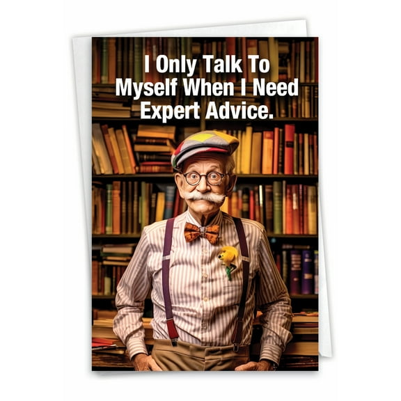 NobleWorks Funny Belated Birthday Greeting Card with 5 x 7 Inch Envelope (1 Card) Talk To Myself C10075BEG