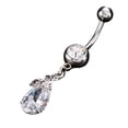 thumbnail image 3 of kurtrusly Zircon Rhinestone Waterdrop Flower Belly Navel Ring Curved Body Piercing Jewelry, 3 of 3