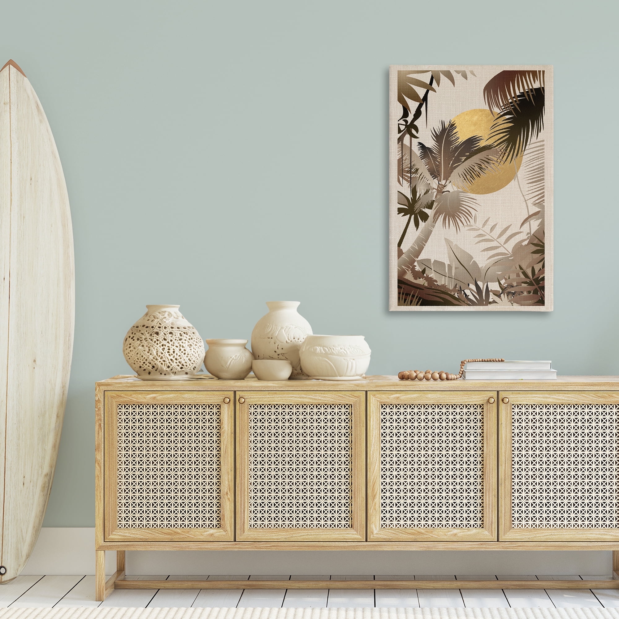 Stupell Industries Neutral Tropical Trees Plants & Flowers Painting Wrapped Canvas Art Print Wall Art, 30 x 45