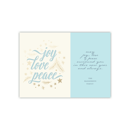 Personalized Holiday Card - Joyful Pine - 5 x 7 Flat