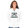 thumbnail image 4 of Was Boring Now I Have a Mustache Unisex Fleece Graphic Zip Up Hoodie Brisco Brands 5X, 4 of 5