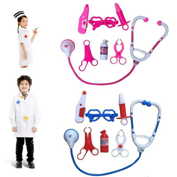 7pcs/set Kids Play Doctor Game Toy Children Simulation Hospital Pretend Doctors Kit Child Stethoscope Cosplay Toys