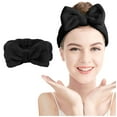 thumbnail image 5 of GZWYHT Headbands for Women,Hair Accessories Hydrotherapy Headband 1 Piece Bow Hairband Facial Makeup Headband Soft Coral Velvet Headband For Shower Face Wash Skincare Headband,Hair Bands Black, 5 of 9