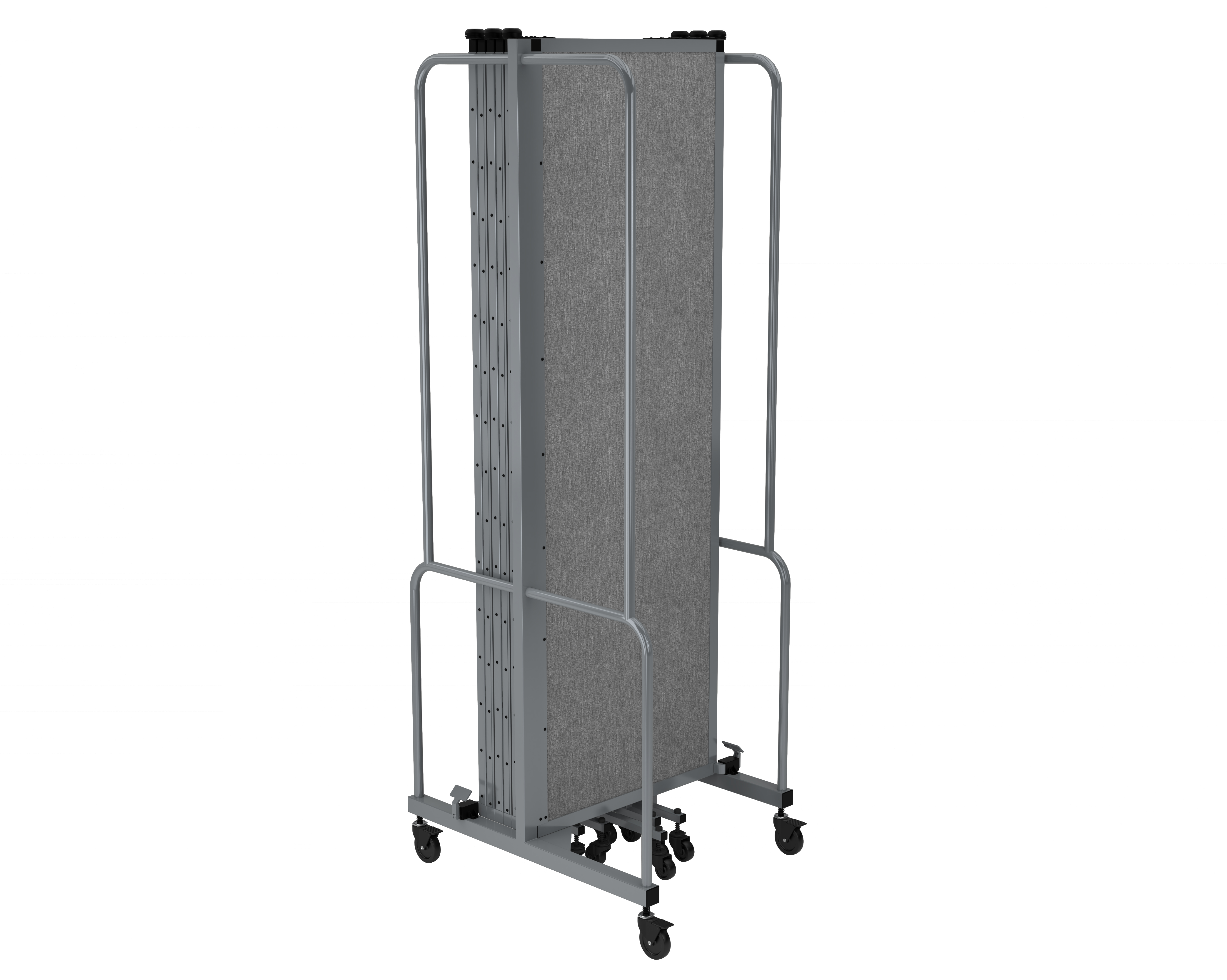 Hampden Furnishings Otis Collection Portable Room Divider, 7 Grey Panels, Grey Frame